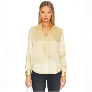 L’agence Bianca Band Collar Blouse in Marzipan